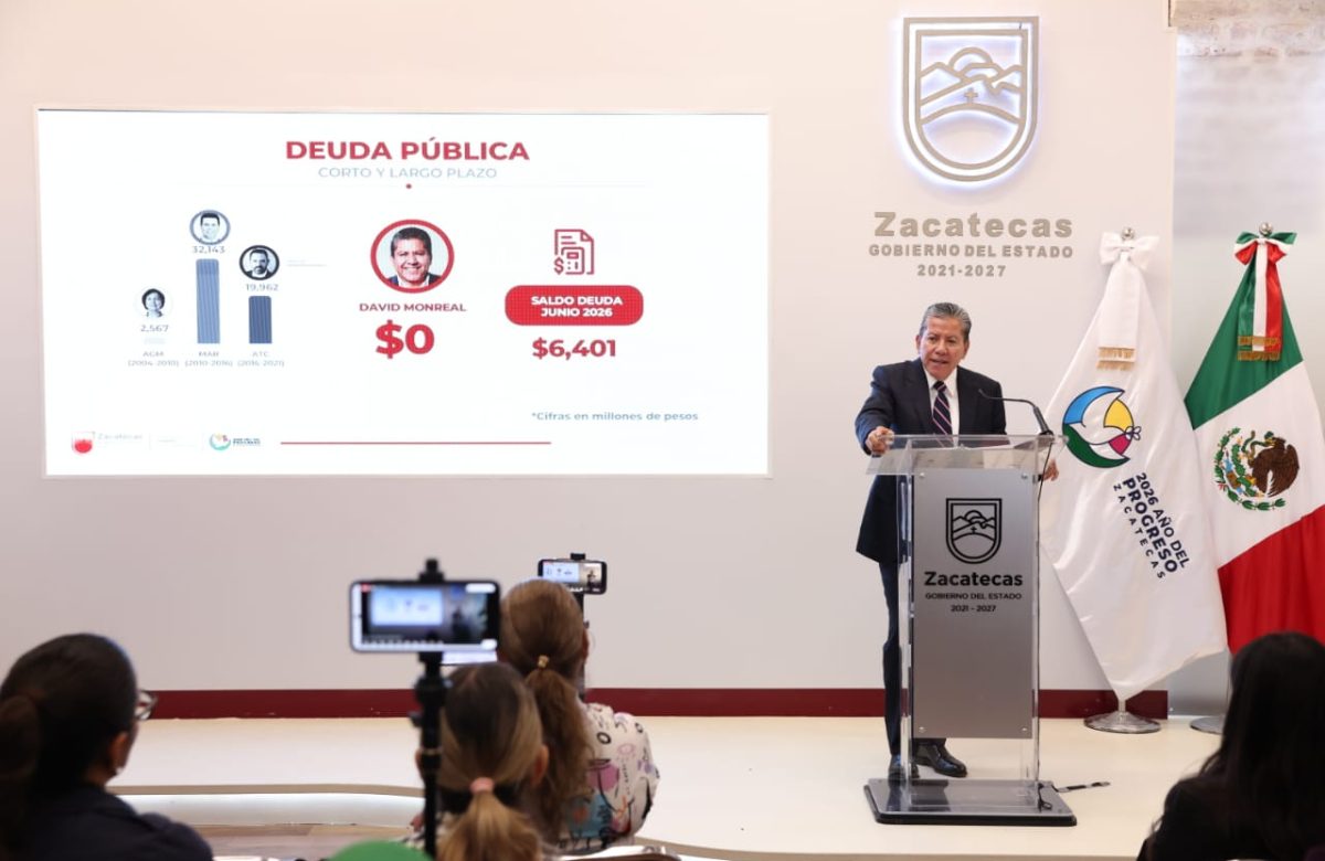 Nada justifica la deuda, afirma Gobernador David Monreal al impulsar iniciativa de ley de cero endeudamiento